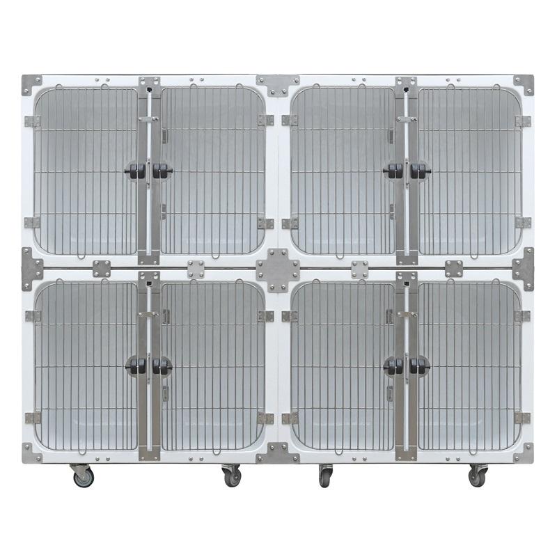 กรงสุนัขโมดูลาร์ไฟเบอร์กลาสกันน้ำสำหรับสัตวแพทย์